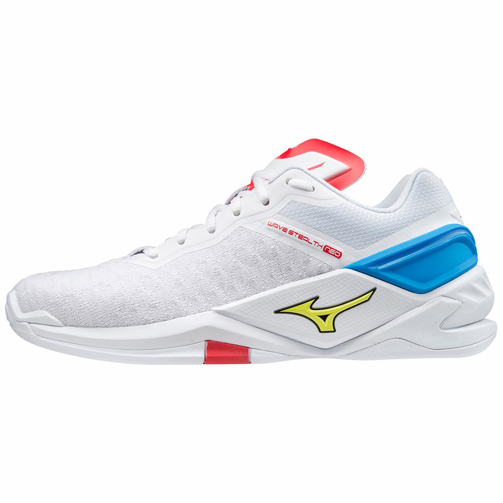 Mens Mizuno Wave Stealth Neo Badminton Shoes White/Yellow Philippines (HFXTSQ963)